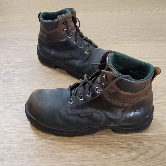 Red Wing Shoes Mens 9 D Steel Toe Brown Leather Lace Up Work Boot main image 9